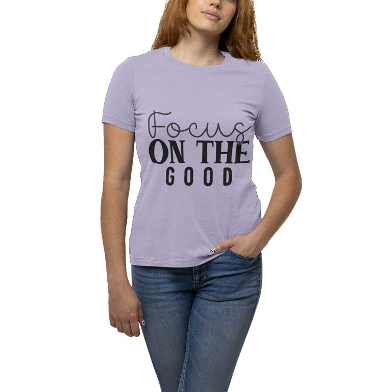 Women's Focus On The Good Printed Lavender T-Shirt